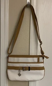 White & Tan Purse Rosetti Adjustable Strap. Clean No Holes Rips - Picture 1 of 8