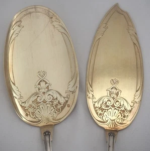 Christofle argent massif Minerve vermeil couvert service à glace, style Régence - Photo 1/10