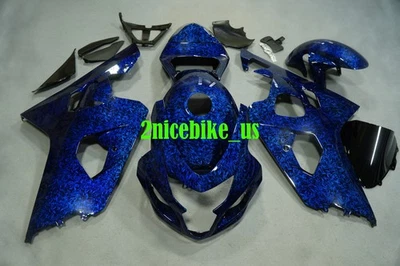 Blue Forged Carbon Fiber Plastic Fairing Kit For Suzuki GSXR600/750 2004 2005 K4 - Image 1 of 3