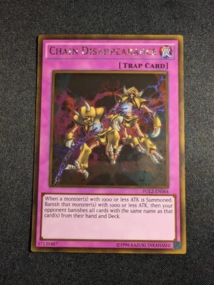Yugioh - Chain Disappearance PGL2-EN064 Unlimited Premium Gold NM - Image 1 of 2