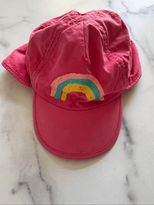 Olaian kids girls toddler sun spf hat back visor neck protection rainbow hot pin - Picture 1 of 5