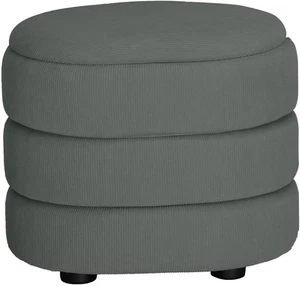Light Grey Velvet Oval Storage Ottoman Stool Modern Pouffe Vanity Seat - Picture 1 of 6