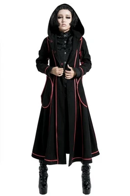 Abrigo Punk Rave Estilo Lolita Dos Usos Steampunk Manga Larga Con Capucha Chaquetas Largas Foto 1 de 2