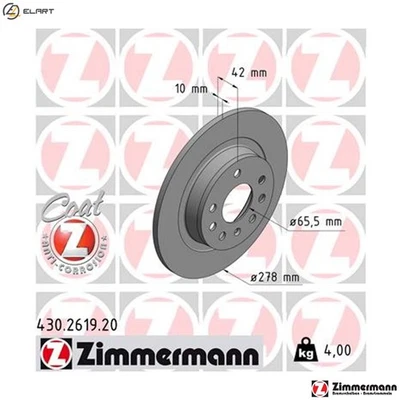 2x BRAKE DISC 430.2619.20 FOR VAUXHALL ZAFIRA/Mk/II ASTRA OPELA16/Z16XER 1.6L - Image 1 of 4