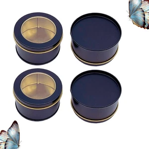 4 Pcs Tin Box with Lid Mini Tinplate Storage Boxes Can Tea Canister - Picture 1 of 11