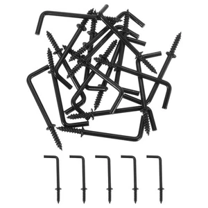 50 Stück L Form Haken 1-1/2 Zoll rechtwinklig Schraubhaken zum Aufhängen schwarz - Bild 1 von 7