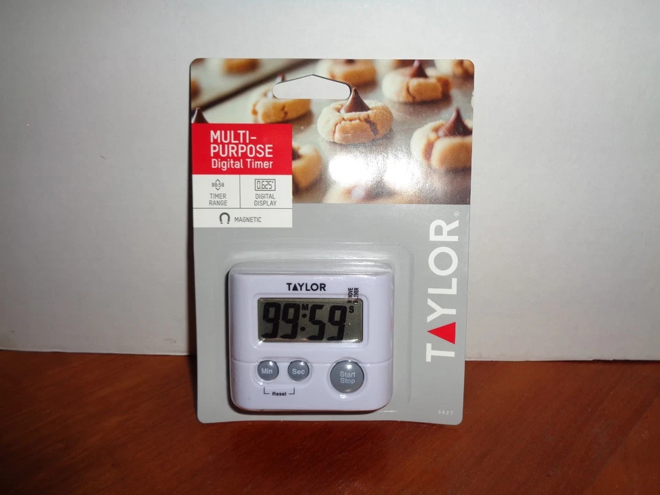 Taylor Precision Products 5827-21 Digital Timer White W/magnetic Clip Back 0ship