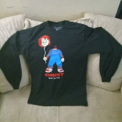 Riot Society Chucky Child’s Play T-Shirt Men’s Size Medium Black Long Sleeve - Image 1 of 3