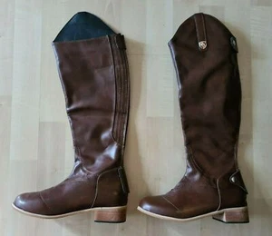 SHOENS Womens Brown Leather Boots Horsebit Zipper Back Zipper Back Size 37 NWOT - Picture 1 of 8