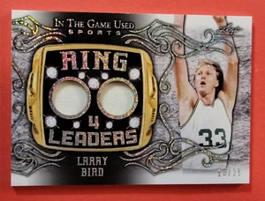 LARRY BIRD GAME USED JERSEY CARD #d13/25 2022 LEAF RING LEADERS Boston CELTICS - Bild 1 von 3
