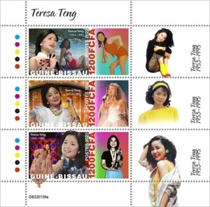 Guinea-Bissau - Performer Teresa Teng 2022 - Hoja de 3 sellos - GB220136a - Imagen 1 de 1
