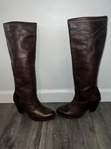 Frye Boots Womens 6 B Brown Leather Mustang Seam Stitch Knee High Western - Bild 1 von 11