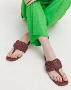 MIMCO " SACRED Flats Shoes Slippers Thongs Sandals SIZE 39 /US 8 SOFT LEATHER ❤❤ - Picture 1 of 9
