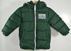 H&M Super Duper Boy's Green Hooded 2 Front Pocket Winter Jacket Size 4-5Youth