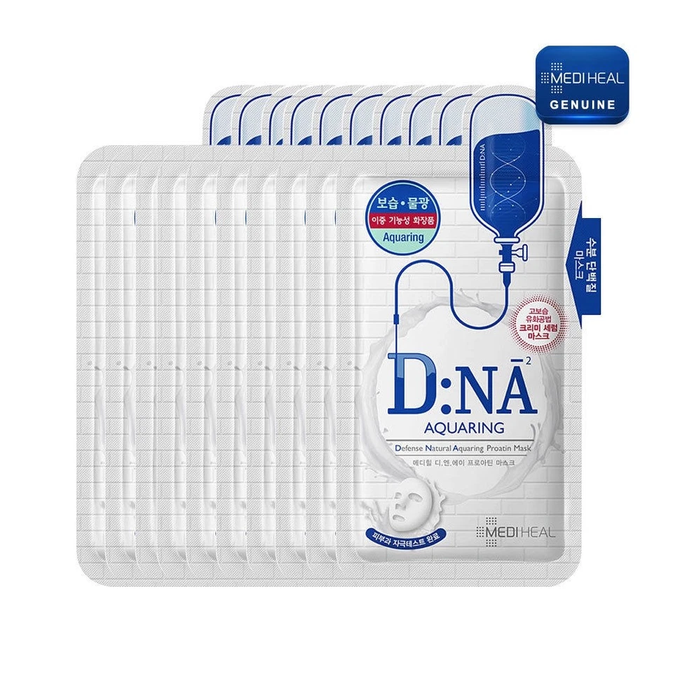 MEDIHEAL D:NA DNA Proatin Mask Shreet Pack 25ml 10pcs Korea Beauty Cosmetics - Image 1 of 2