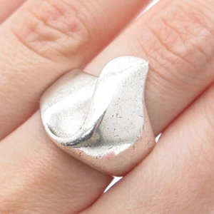 KABANA 925 Sterling Silver Vintage Modernist Flame Oxidized Ring Size 8 - Picture 1 of 8
