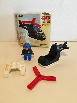 LEGO DUPLO POLICE HELICOPTER 2675 4 PCs 100% Complete Original Box Excellent - Image 1 of 4