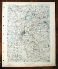 Quinsigamond Worcester Marlborough Massachusetts Antique USGS Topo Map 1908