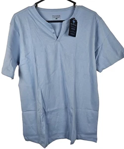 NEW Womens V Neck Tee Shirt Light Blue Size Medium Cotton Vast Horizon - Picture 1 of 4