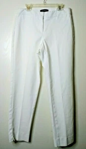 Pantalones de mezclilla Talbots para mujer blancos mezcla de algodón con curvas puños con abertura en riel talla 2 - Imagen 1 de 8