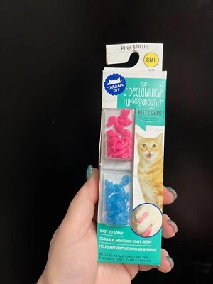 Gorras Whisker City Kitty (pequeñas 6-8 libras)- rosa y azul 40 tapas para uñas Foto 1 de 2