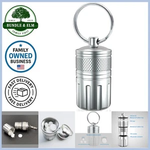 Stainless Steel Pill Crusher Case Waterproof Vitamin Powder Grinder Portable - Picture 1 of 7