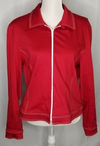 Giacca sportiva vintage anni 70 Eelliott Lauren zip davanti ROSSO con cuciture taglia 14 Lg - Foto 1 di 5