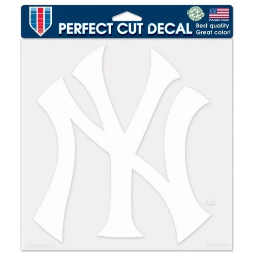 NEW YORK YANKEES WHITE PERFECT CUT DECAL 8"X8" PERFECT FOR WINDOWS - Image 1 of 1