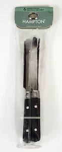 Cuchillo de cena de acero inoxidable Hampton Silversmiths negro 2 mango de remache cubiertos 6 piezas__ - Imagen 1 de 3
