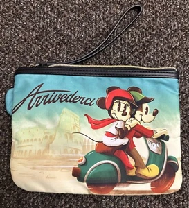 Disney Parks Mickey Minnie Mouse Wallet Clutch Wristlet Rome Italy Tokyo Love - Picture 1 of 8