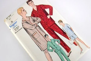Pijama de hombre Vogue 5709 patrón años 60 talla B 38 - 40 MCM sin cortar - Imagen 1 de 8