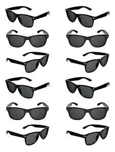 Sunglasses BLACK 1 Dozen Pack Wholesale Bulk Retro Sunglasses Groomsman Wedding