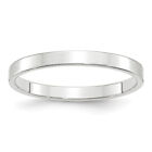 Solid 10k White Gold 2.5mm Lightweight Flat Wedding Band Size 5 - Ring Size 5.0