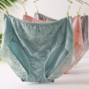 Lace Women Underwear Loose Knickers Briefs Sexy Sheer Retro High Waist - Picture 1 of 19