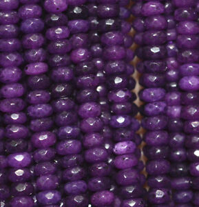 Natural 5x8mm Faceted Purple Red Jade Rondelle Gemstone Loose Beads 15"