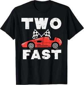 2nd Birthday Race Car Two Fast 2 Year Old Bday Boys Kids T-Shirt Hoodie - Picture 1 of 17