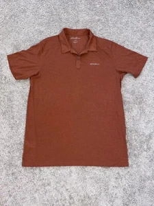 Eddie Bauer Free Dry Polo Shirt Size TL Short Sleeve Brown - Picture 1 of 7