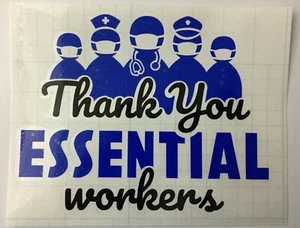 Thank You Essential Workers car decal sticker VlRUS appreciation - Bild 1 von 15