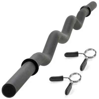 MAXXIVA Curlstange 130 cm schwarz Hantelstange Federverschlüsse Curlhantel