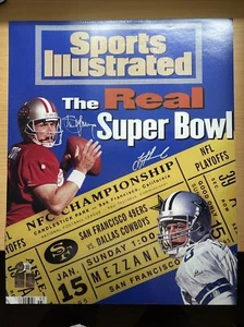 STEVE YOUNG & TROY AIKMAN SIGNED AUTOGRAPHED 1995 sports Illustrated POSTER BAS - Picture 1 of 20