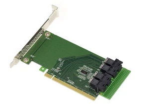 Carte Riser PCIe 16x pour 4 SSD U.2 NVMe ou 4 ports 4X avec fiches SFF8643 - Photo 1/3