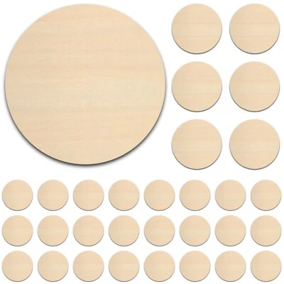 Circle Rounds Granel Sin Acabar Madera Recorte Forma 1/2"-4" 25, 50, 100 Cantidad 1/8" Foto 1 de 3