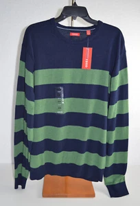 New with Tag IZOD Men's Long Sleeve Stripes Sweater  Blue / Green XXL - Picture 1 of 14