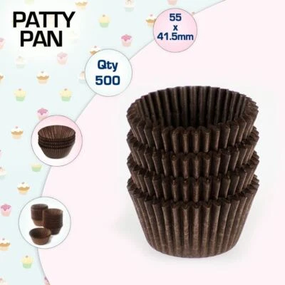 Patty Pans Brown #750 - 55x41.5mm Cupcake Muffin Cases Liners Cake Cupcake Boxes - image 1 of 2