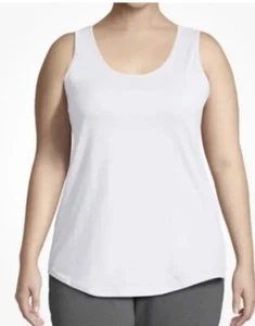 Just My Size Womens Plus White Cotton Jersey Shirttail Tank Top Size 3X - Picture 1 of 9