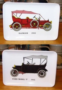 DAIMLER 1910 y Ford 1915 modelo 'T' - 2 bandejas automotrices artesanías decorativas MEBEL - Imagen 1 de 3
