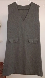 Vintage Grey Wool  Handmade Jumper Dress 1960's  - Picture 1 of 6