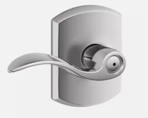 Schlage F40ACC625GRW  Accent Privacy Door Lever Set with Decorative Greenwich - Picture 1 of 6