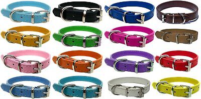 PU Leather Dog Collar For Puppy Cat Kitten Dogs, Small, Medium Large Pet Collars • 4.50£