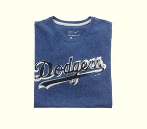 NIKE MLB DODGERS LOS ANGELES LA BASEBALL VINTAGE Y2K DRI FIT BLAU T-SHIRT GRÖSSE M 2016 - Bild 1 von 5